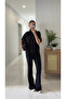 Dlvin Sia Black Asymmetrical Cut Knitted Trouser Suit - 5