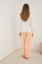 Salmon Heart Embroidered Cotton Ribbed Camisole Knitted Pajama Set25226013 - 3