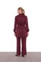 Burgundy Mesh Detailed Three-Piece Set - 7