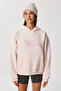 Hooded Printed Ribbed Knitted Sweatshirt Lub0259 Candy Pink - 2