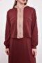 Burgundy Short Cardigan Zipper Closure Skirt Set - 6