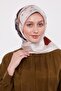 وشاح حريري بنمط زهرة اللوتس من قماش التويل - 4