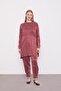 Burgundy Double Suit with Waist Tie Detail and Shiny Look