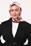 وشاح حريري بنمط فرشاة حمراء - 3