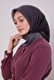 وشاح كهرماني مزدوج اللون باللون الرمادي الداكن - 2