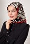 وشاح حريري بنمط الزنبق العنابي - 4