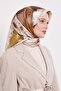 Oil Green Reflection Leaf Pattern Twill Silk Scarf