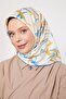 وشاح من نسيج التويل بنمط الشقوق باللون الأزرق الفاتح - 3