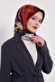 وشاح حريري بنمط رخامي بني مرير - 2