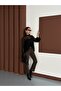 Women's Black Collar Tulle Blouse with Scarf and Ruffle Detail - 2