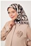 وشاح حريري بنمط زنبق المنك الفاتح - 4