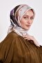 وشاح حريري بنمط زهرة اللوتس من قماش التويل - 2