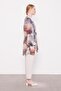 Gray Mixed Brush Pattern Chiffon Tunic - 3