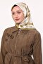 وشاح حريري بنمط فرشاة أخضر زيتية - 3