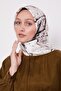 وشاح حريري بنمط فرشاة مختلطة كريمية اللون - 2