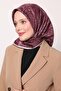 وشاح حريري بنمط عرقي تجريدي باللون البنفسجي - 2