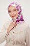 وشاح حريري بنمط تجريدي على شكل زهرة وردية - 2