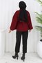 Belted Cashmere Poncho Burgundy Hm2842 - 8