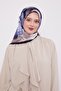 وشاح حريري بنمط البنفسجي الداكن باللون الأزرق الداكن - 3