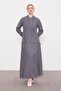 Gray Pocket Detailed Zippered Skirt Set