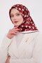 وشاح حريري مطبوع باللون العنابي - 2