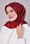 وشاح حريري من التويل ذو حواف حمراء