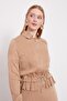 Camel Ruffle Detailed Cupra Skirt Set - 4