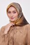 وشاح حريري منسوج بنمط التويل البوهيمي باللون الأخضر الزيتي - 3