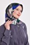 وشاح حريري بنمط متاهة باللون الأخضر الزمردي - 2