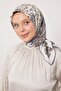 وشاح حريري من نسيج التويل بنمط أوراق الشجر الأزرق - 4