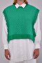 Green Knitwear Vest and Shirt Double Set - 5