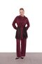 Burgundy Mesh Detailed Three-Piece Set - 2