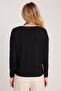 Women's Slim Fit Slim Fit Viscose Fabric V Neck Black Blouse - 7