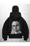 Baldwins Printed Black Samurai Snow Mask Sweatshirt Cardigan