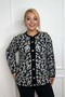 Plus Size New Season Front Button Long Standard Size Leopard Print Long Sleeve 4 Season Cardigan