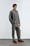 Men's Oversized Effect Velvet Anthracite Shirt - 4