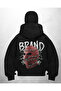 Brand Printed Black Samurai Snow Mask Sweatshirt Cardigan