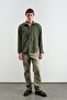 Men's Oversized Dressed-Up Velvet Khaki Shirt - 4
