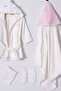 U.S. Polo Assn Baby Girl Bathrobe Set Ecru