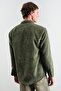 Men's Oversized Dressed-Up Velvet Khaki Shirt - 2