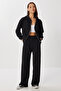 Hooded Knitted Top and Bottom Set Lzv0033 Black - 3