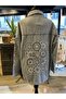 Women's Stone Embroidered Long Sleeve Oversize Cotton Denim Jacket