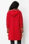 Women's Hooded Kilim Jacquard Tassel Wool Coat Dark Red - 3