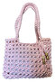 - Emine 9106 Hand Knitted Combed Cotton Fabric Shoulder Bag with Wooden Bead Detail - 27 X 21 - 3