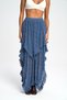 Mireya Asymmetrical Indigo Lace Skirt - 6