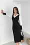 Women Shirt Collar Wrist Detailed Midi Dress Nbk4344 - 3