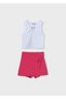 Girls' Ribbed T-Shirt and Shorts Skirt Set 6224