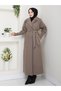 New Season Style Full-Length Quality Sleeves Knitwear Detail Double-Breasted Collar with Belt Lining Cashemere Coat - 4