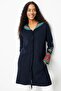 Women's Hooded Kilim Jacquard Tassel Wool Coat Dark Blue - 2