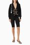 Velvet Bow Cardigan, Black Stylish and Luxurious Women's Knitwear Cardigan - 2